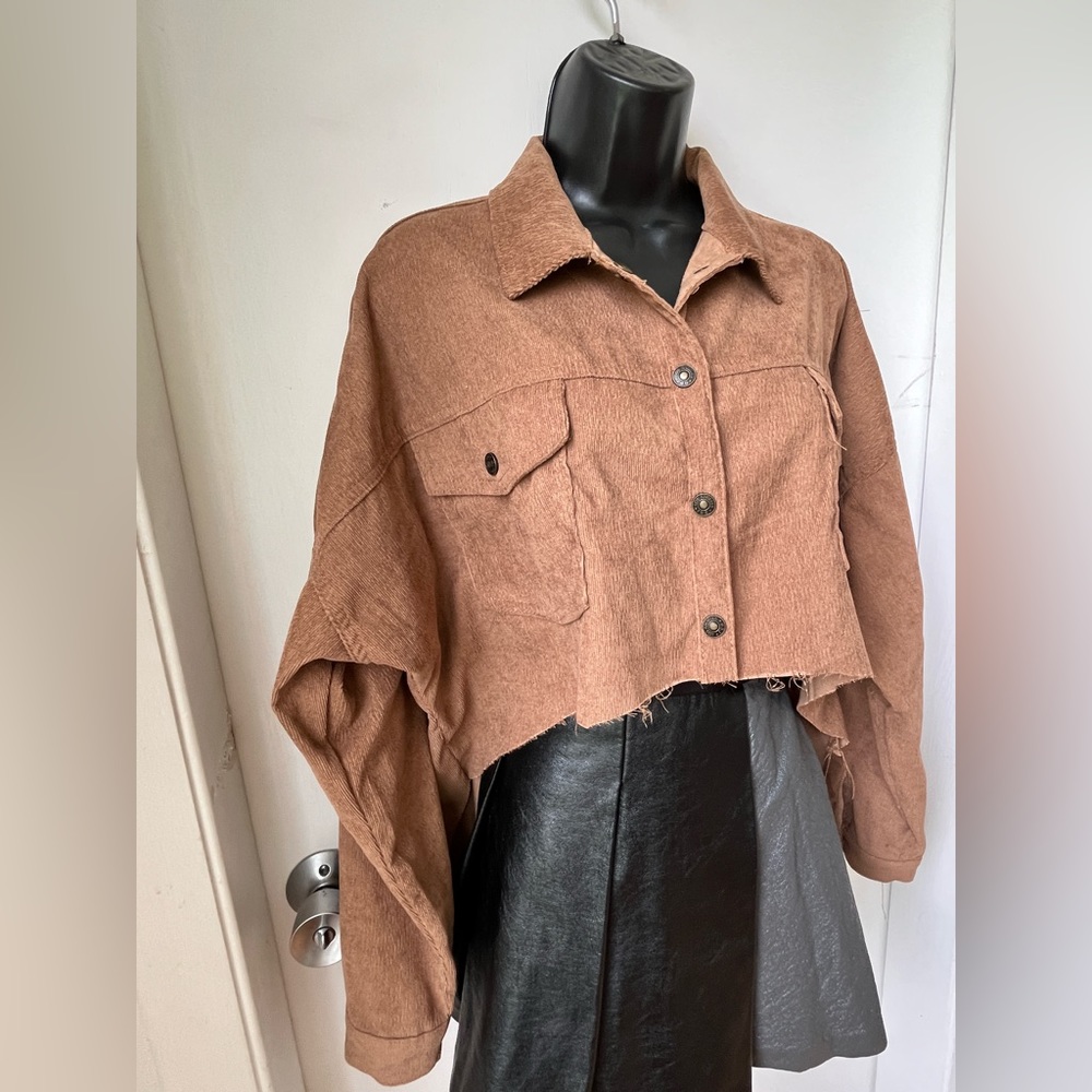 BBJ  Corduroy Tan Long Sleeve Shirt size S